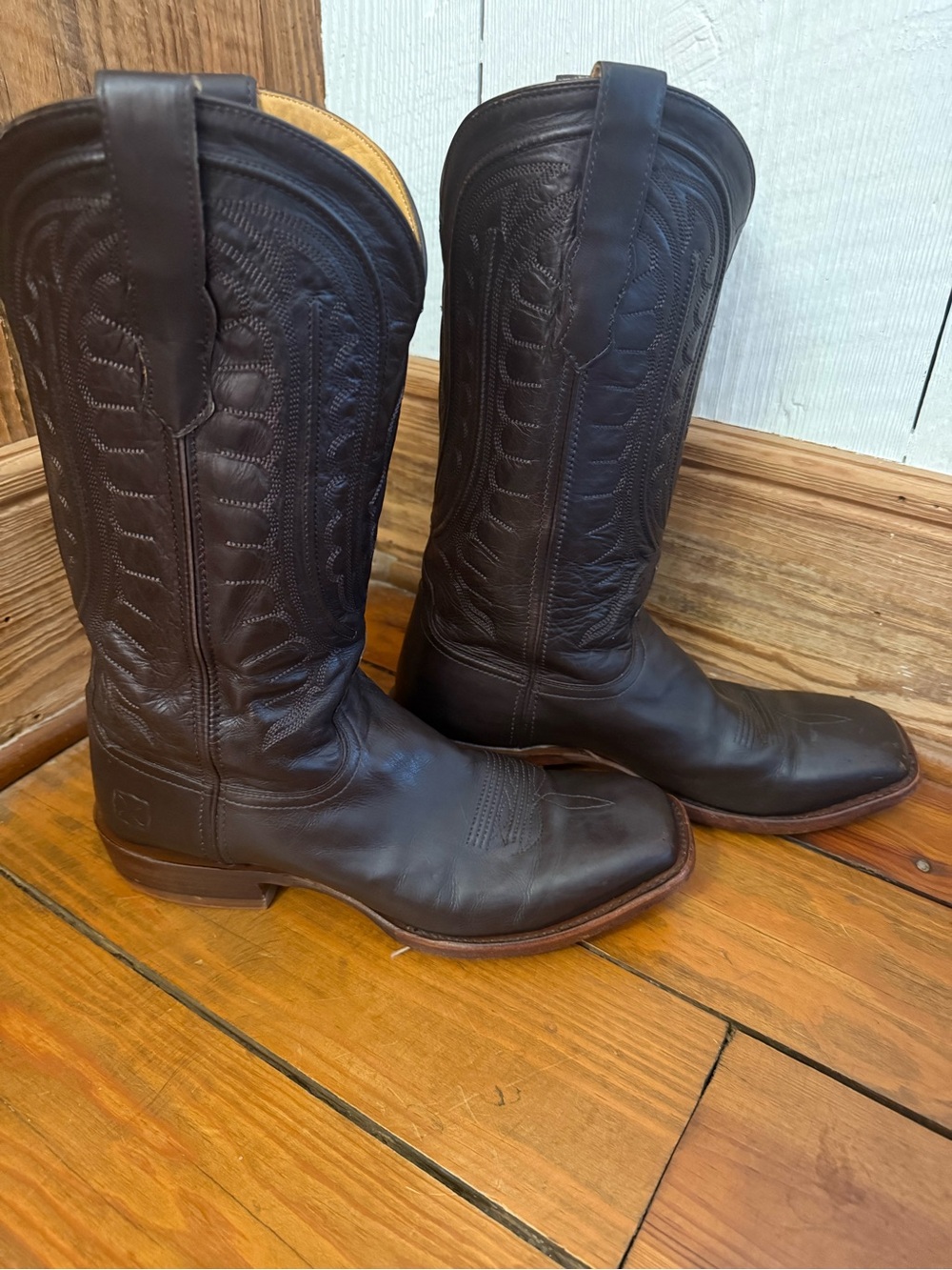 Twisted X Men's Dark Brown Leather Cowboy Boots Dress Boots Size 9D